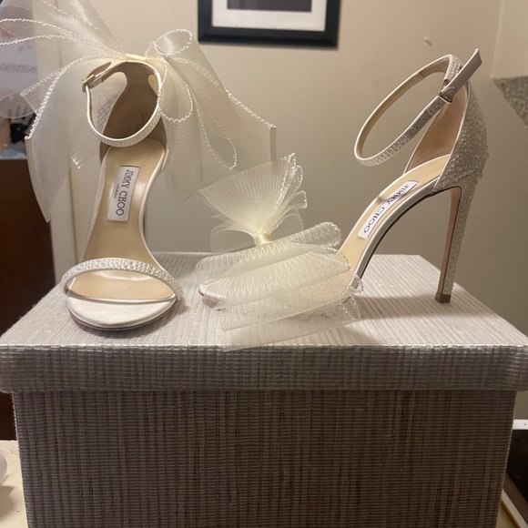 Jimmy Choo Aveline 100m Pumps with Tulle Detail - Picture 11 of 11
